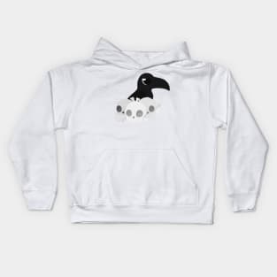 Crow in Bone pile Kids Hoodie